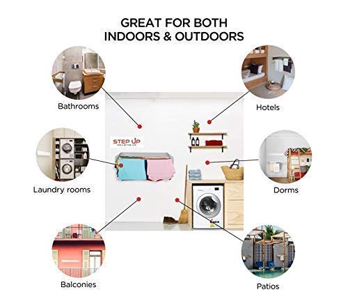 Step Up Wall Mounted Retractable Clothes Drying Rack - 100cm, 25kg