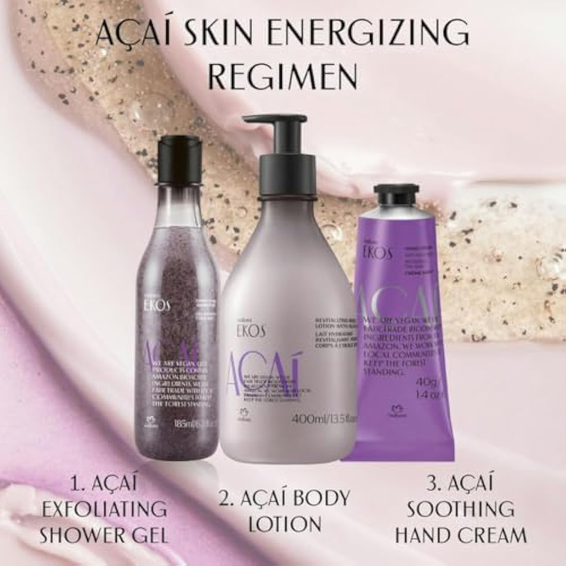 Natura Ekos Açaí Revitalizing Body Lotion – Vegan Skin Care – 13.5 fl oz