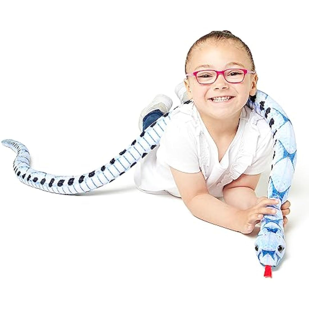 Zappi Co Blue Beauty Snake Plush Toy – 180cm Realistic Stuffed Animal