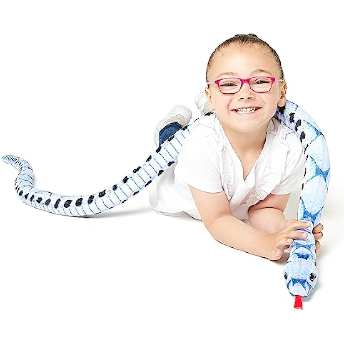 Zappi Co Blue Beauty Snake Plush Toy – 180cm Realistic Stuffed Animal