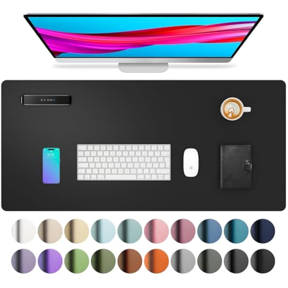 Jolof Store Leather Desk Pad – Non-Slip Waterproof Office Mat, Black