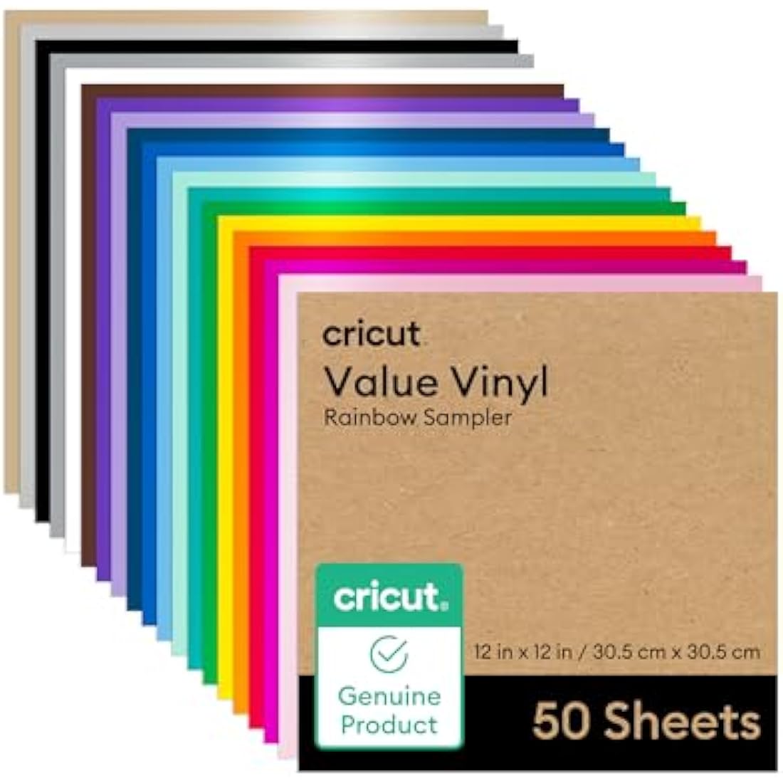 Jolof Store Matte Adhesive Vinyl Sampler - 12x12 in, 50 Sheets