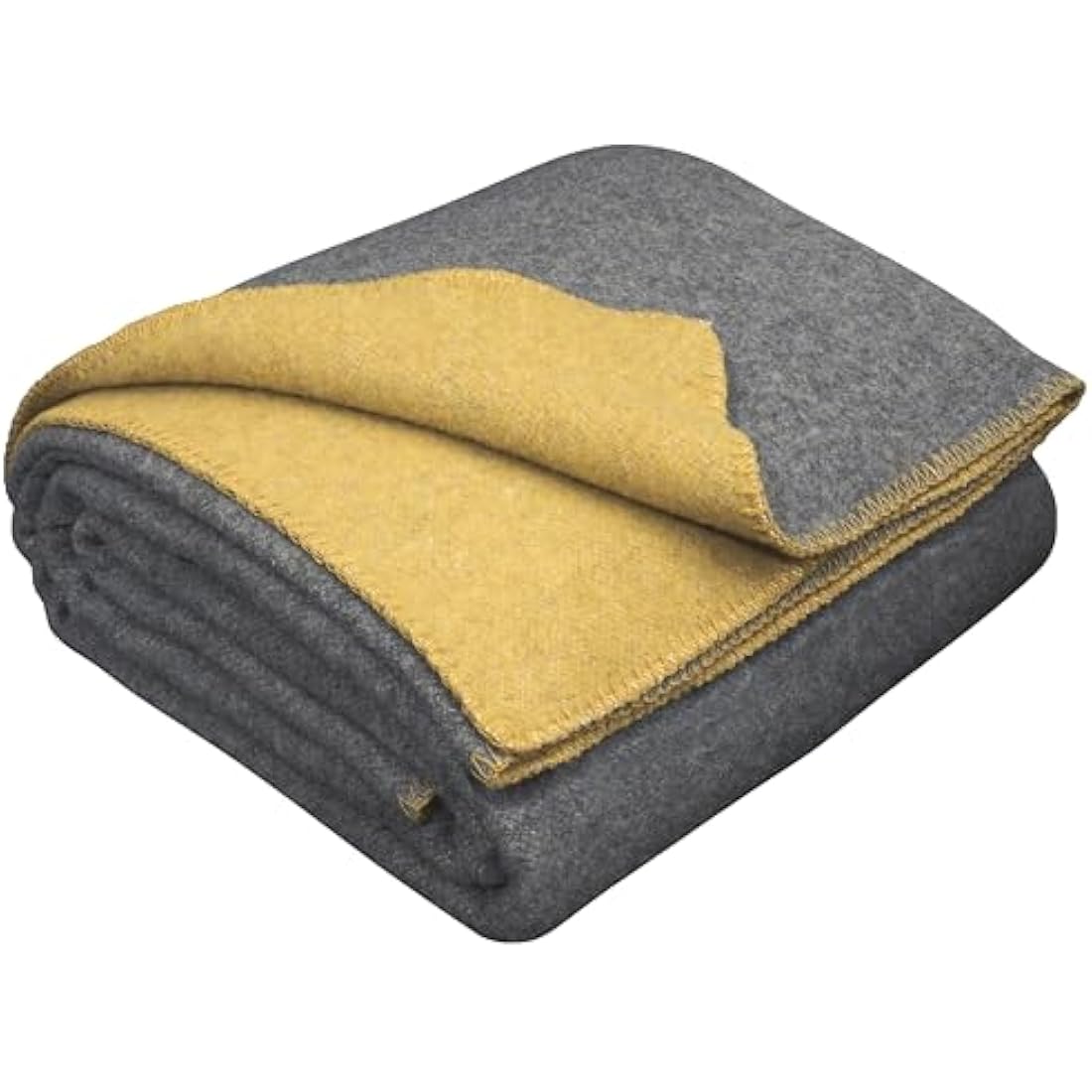 LYHome Merino Wool Travel Blanket – Warm Outdoor Camping Throw, Gray