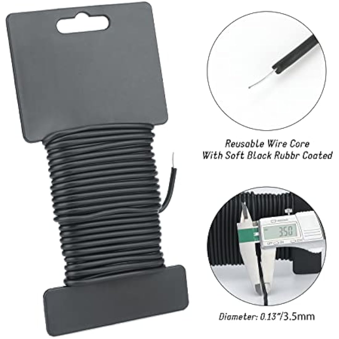 KINGLAKE 2-Pack Black Garden Soft Tie – 16m Flexible Plant Twist Wire