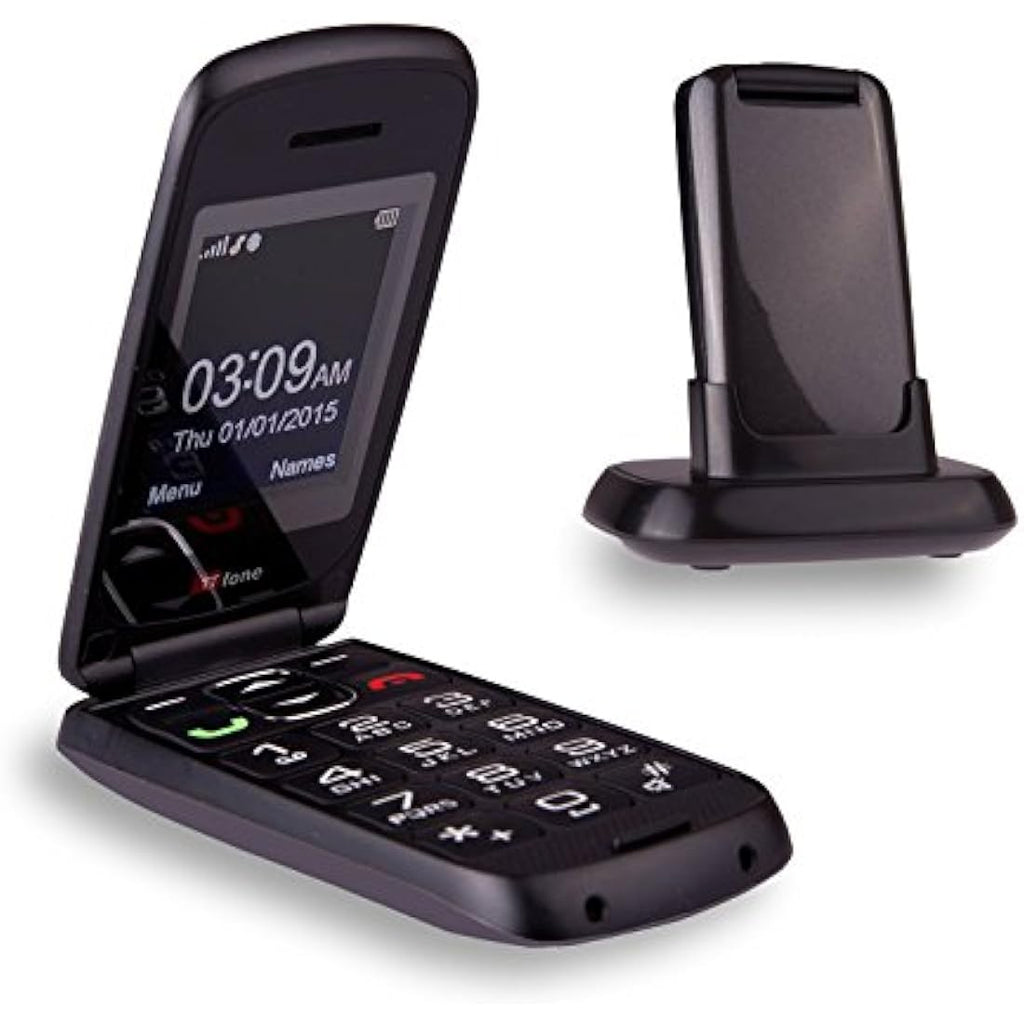TTfone Star TT300G Flip Mobile Phone – Big Button Senior Phone, Grey