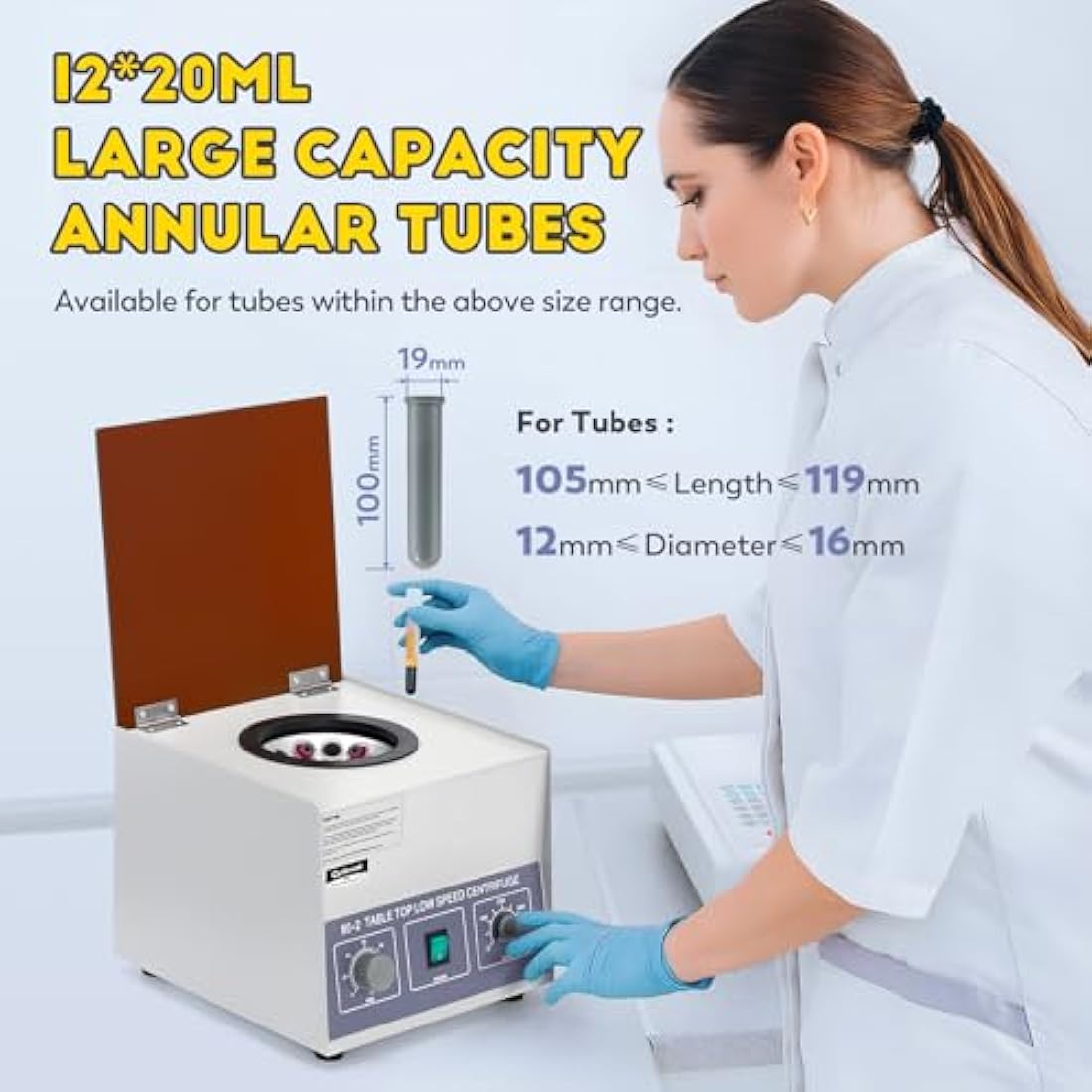 CGOLDENWALL 80-2 Lab Centrifuge | 4000rpm 12x20ml Capacity 120min Timer