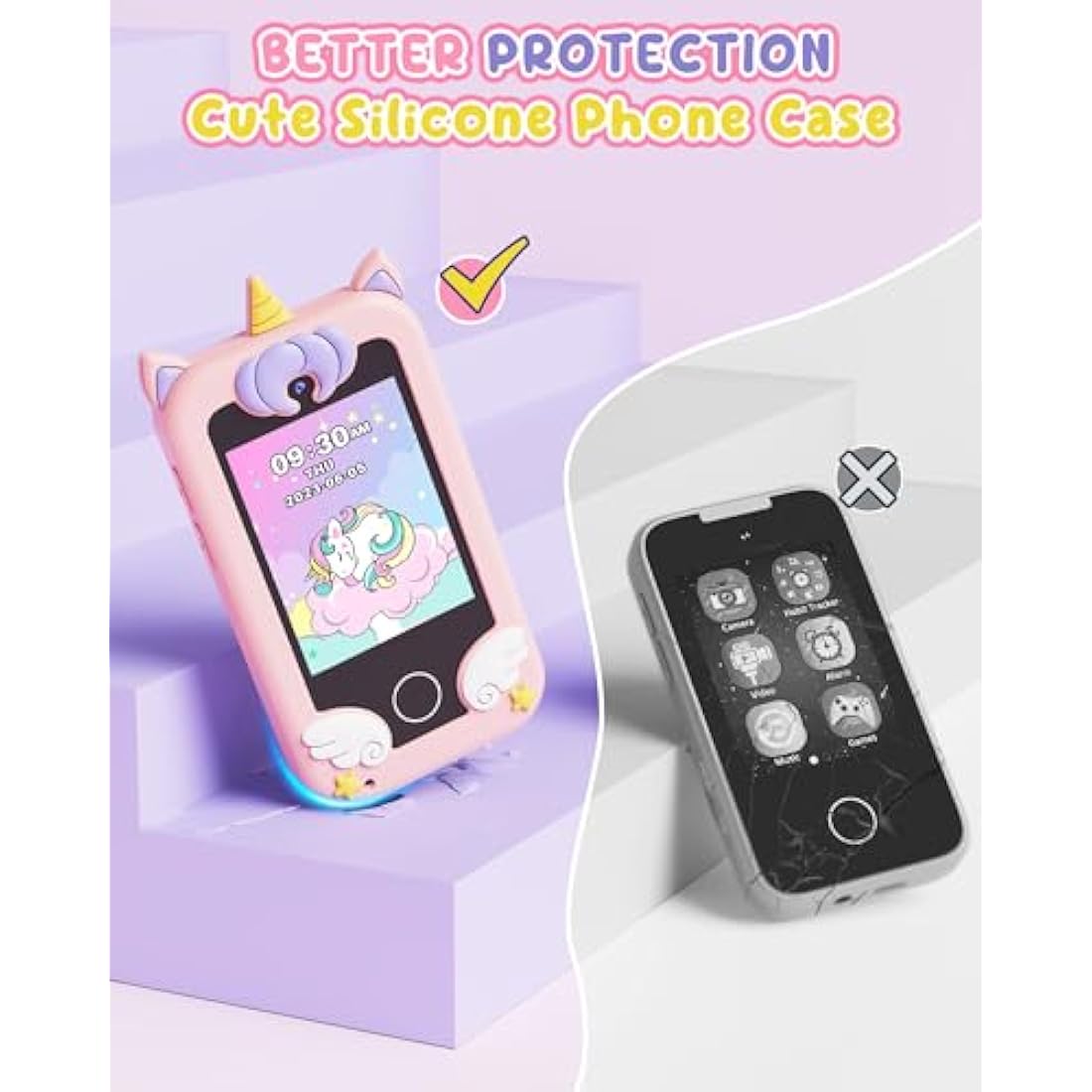 UCIDCI Kids Smart Phone Toy | Dual Camera & MP3 Player for Ages 3-7