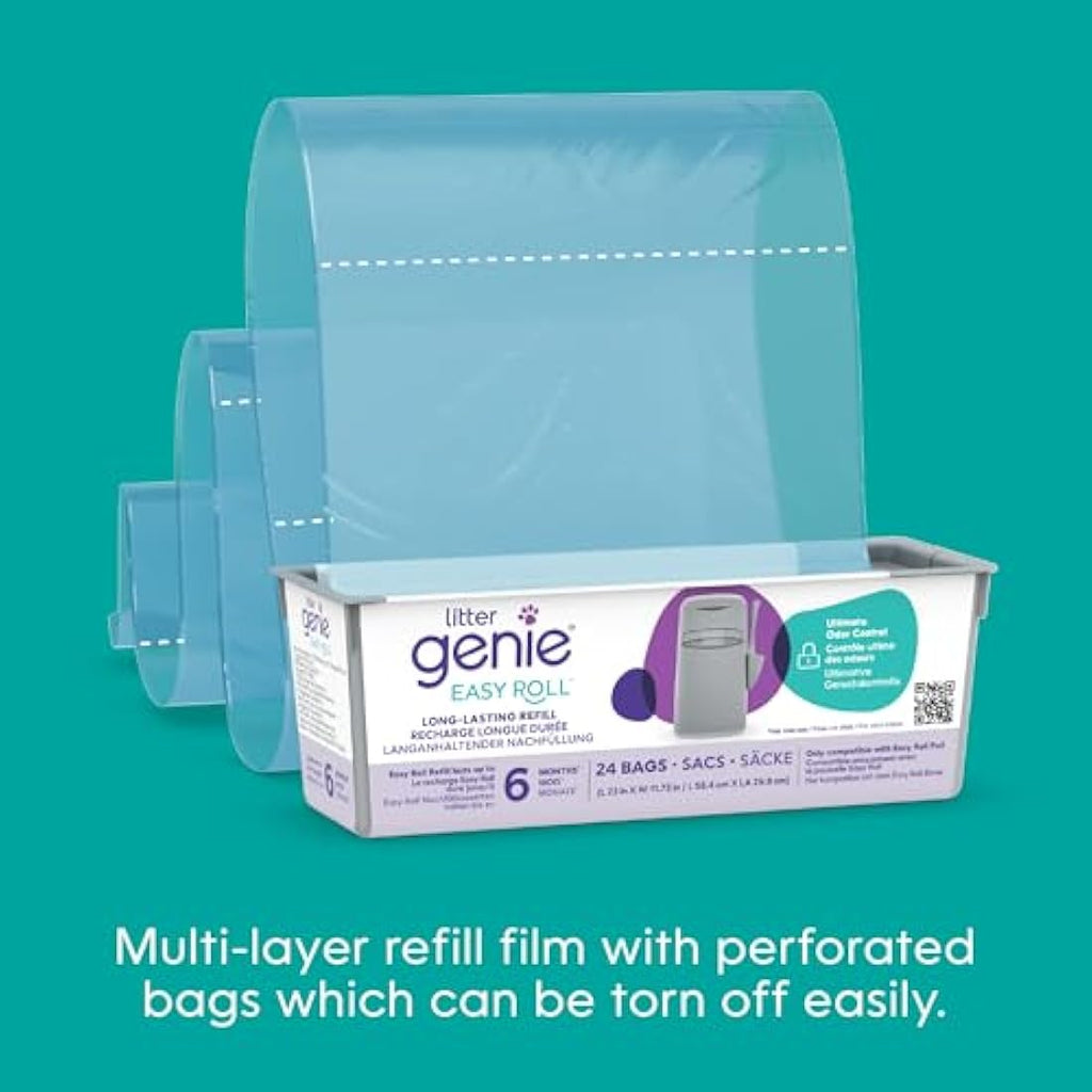 Litter Genie Easy Roll Cat Litter Disposal Bin with Odour-Locking Refill