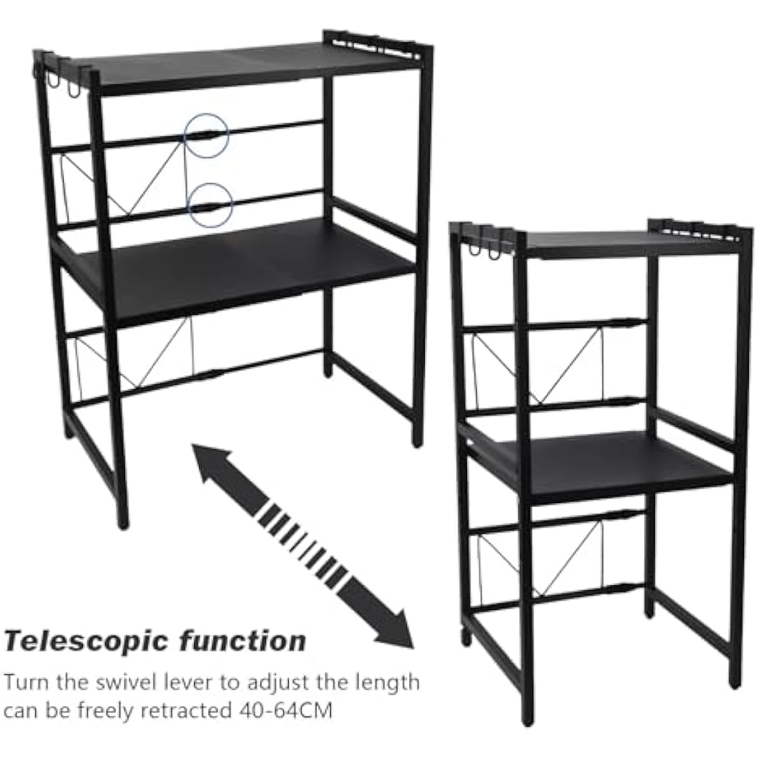 Jolof Store Expandable 3-Tier Microwave Rack – Adjustable Kitchen Shelf