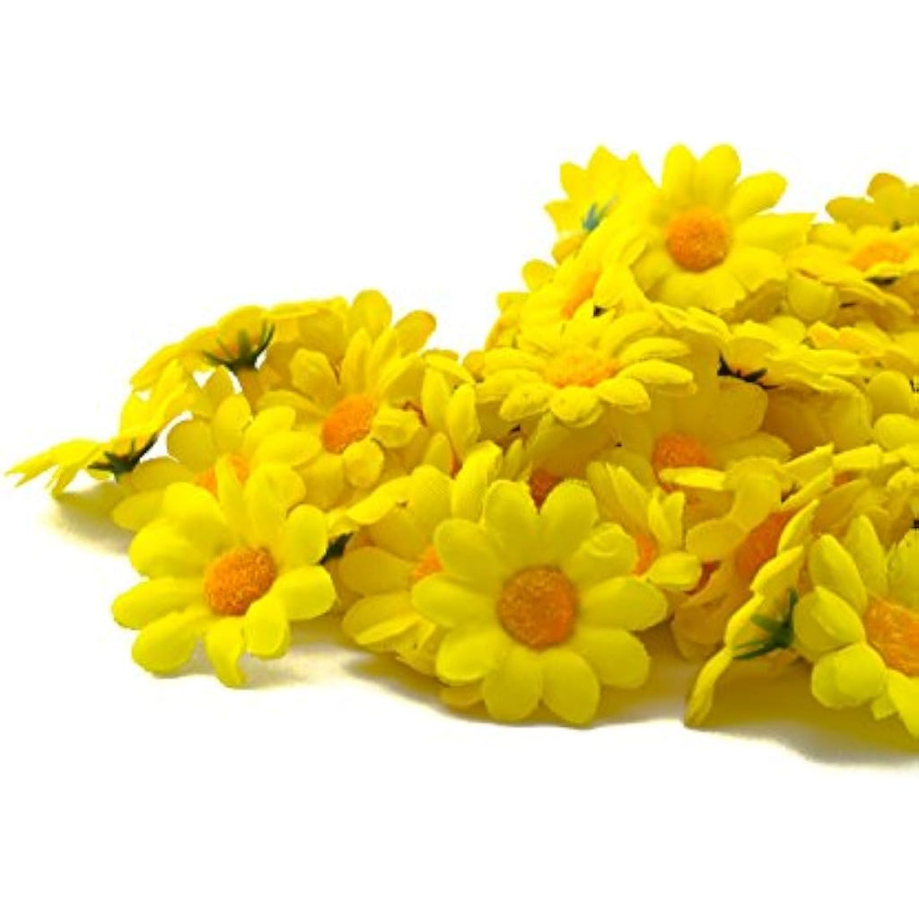 Jolof Store Artificial Gerbera Daisy Flower Heads for DIY Wedding, Yellow