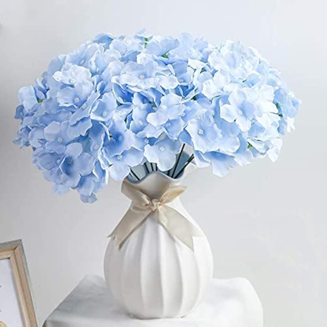 FagusHome 30 Pcs Silk Hydrangea Heads | Artificial Flowers for Weddings