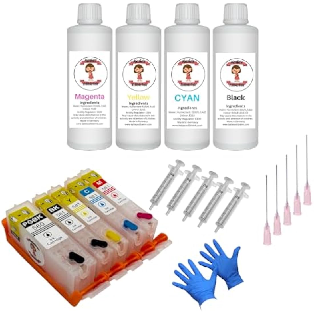 Katie's Edible Ink Cartridges for Canon TS705 – Refillable 5-Pack Set