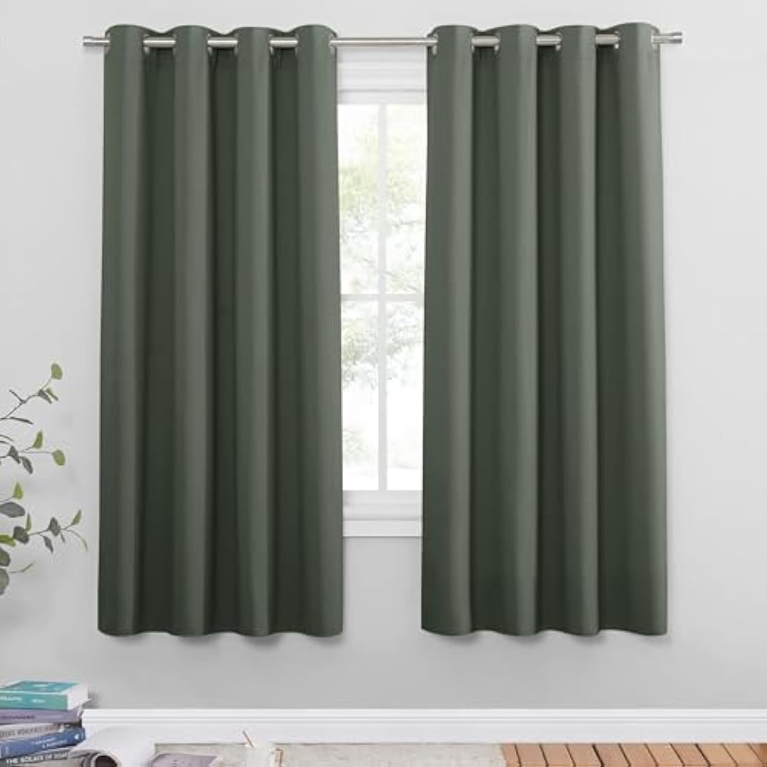 PONY DANCE Blackout Curtains | Thermal Eyelet Window Drapes, 46x54, 2 Panels