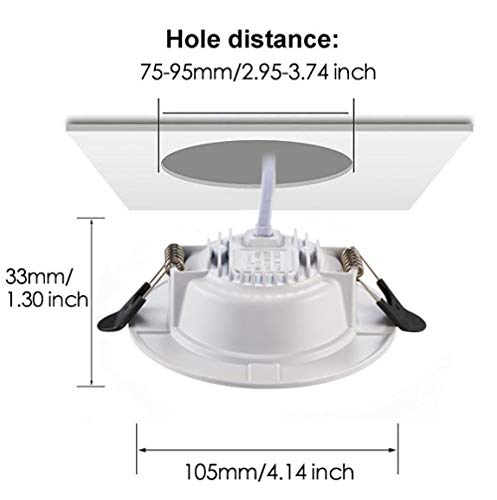 Tofisr 7W LED Recessed Ceiling Downlights | 4500K Aluminum Spotlights