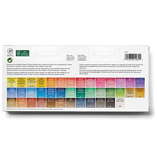 Winsor & Newton Cotman Watercolour Studio Set – 45 Half Pans & Brush