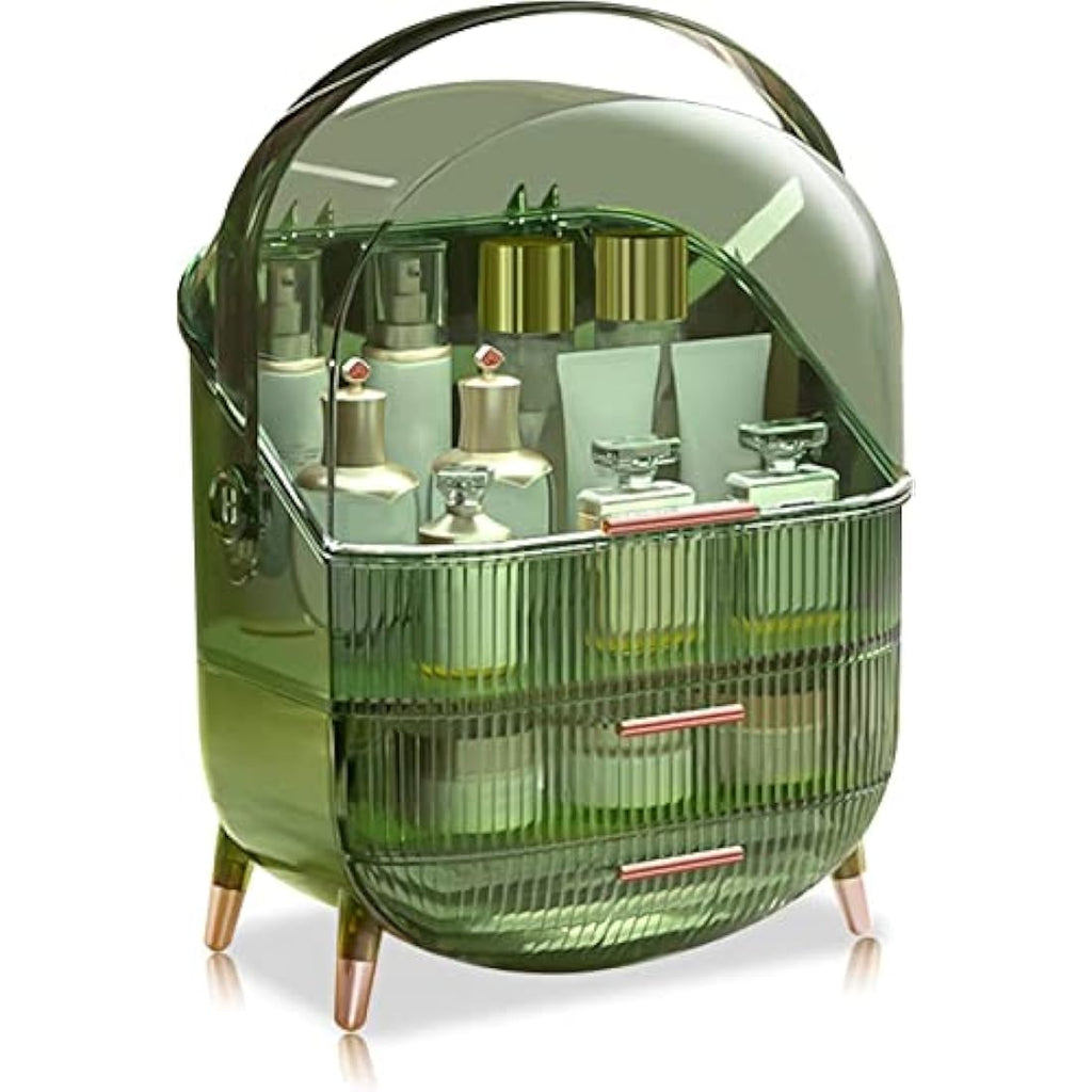 Jolof Store Makeup Organizer | 3-Layer Large Cosmetic Storage – Green