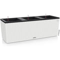 Lechuza Trio Cottage 30 Self-Watering Planter - White Wicker Plastic