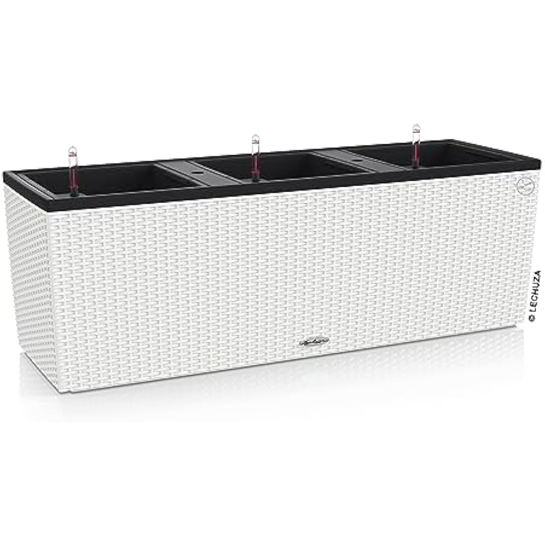 Lechuza Trio Cottage 30 Self-Watering Planter - White Wicker Plastic