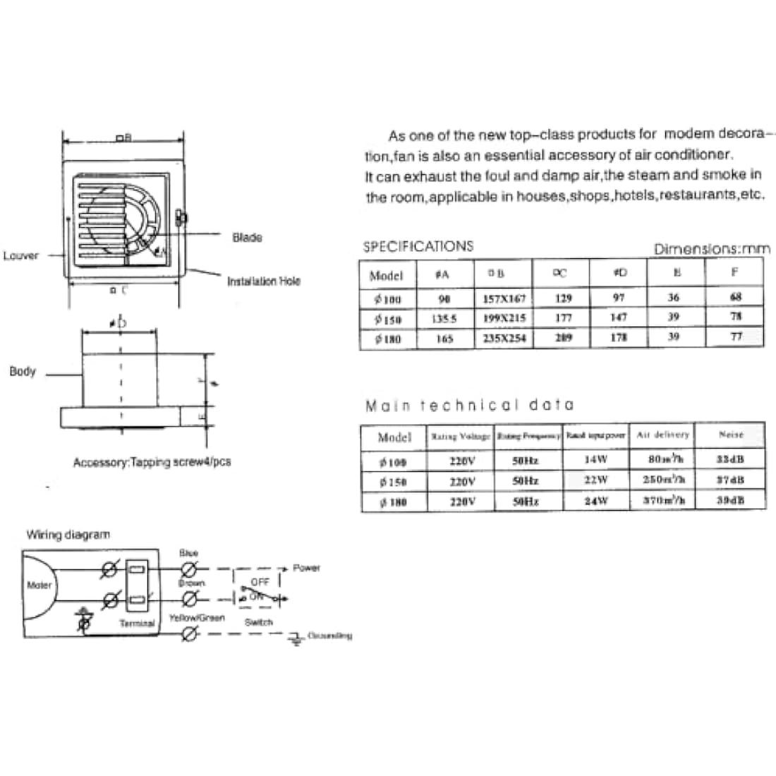 AirTech-UK 100mm Quiet Extractor Fan with Pull Cord | Wall & Ceiling