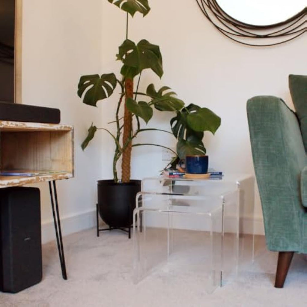 Acrylic Nest of Tables | 3-Piece Shatterproof Side Tables