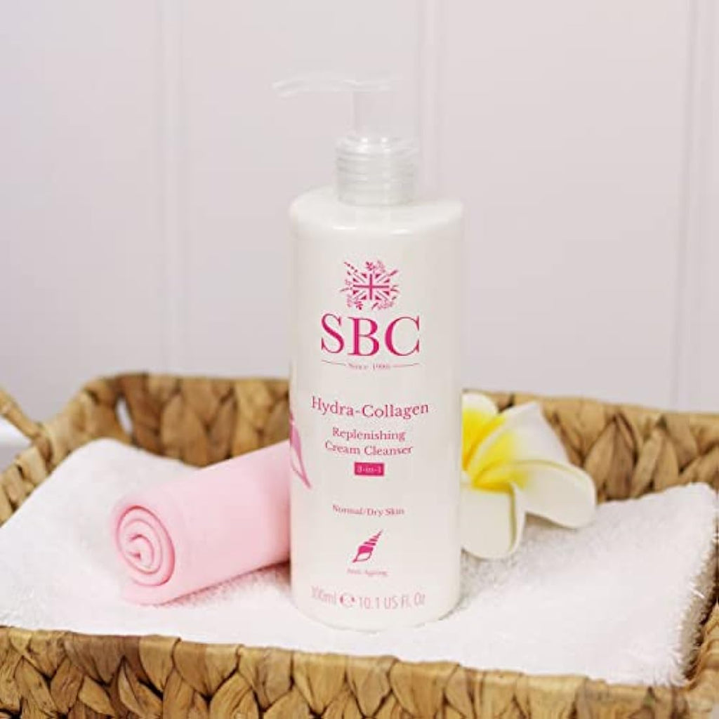 SBC Skincare Hydra-Collagen Replenishing Cream Cleanser & Shammy 500ml
