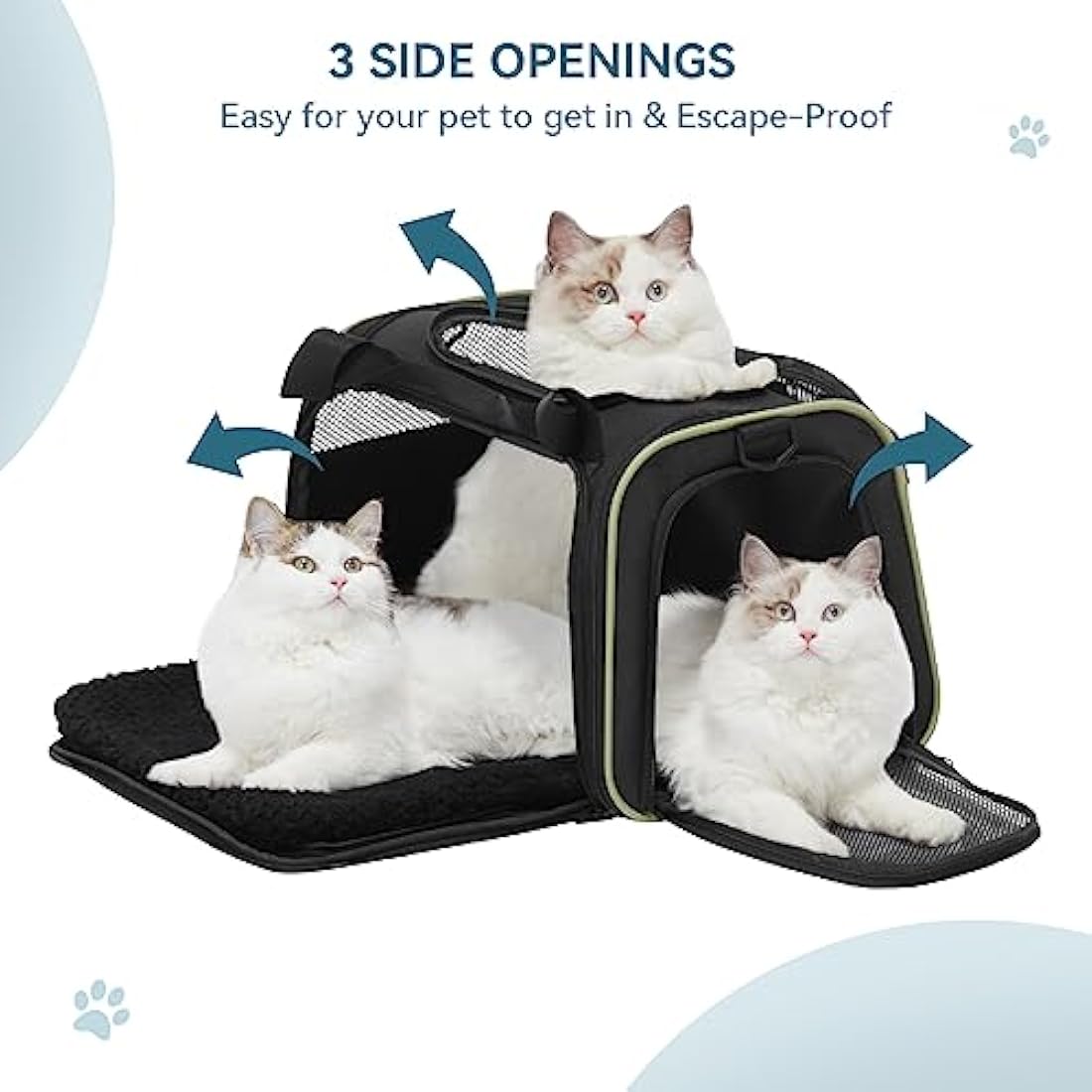 Petsfit Soft Cat Carrier | Airline Approved Small Dog Bag with Fleece Mat