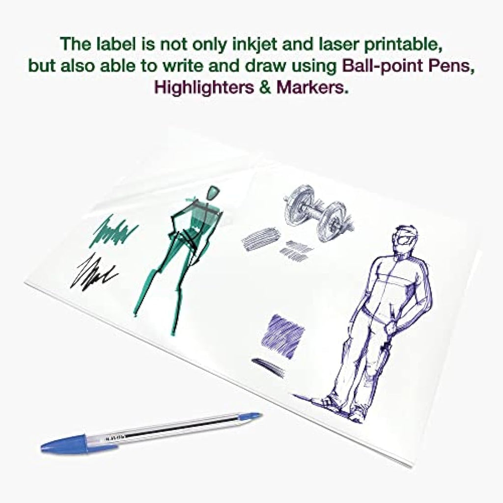 Evergreen Goods Glossy Translucent Sticker Vinyl - 50 Sheets Waterproof PVC