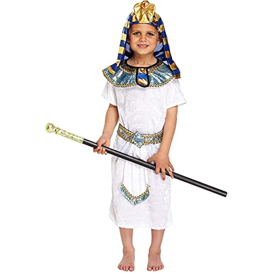 Jolof Store Boys Egyptian Pharaoh Costume - Kids Tunic Set (Small 4-6)