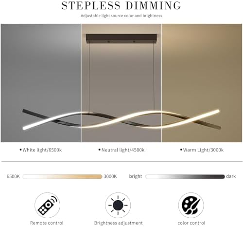 Mikeru 100cm Wave LED Pendant Light | Dimmable Modern Linear Chandelier