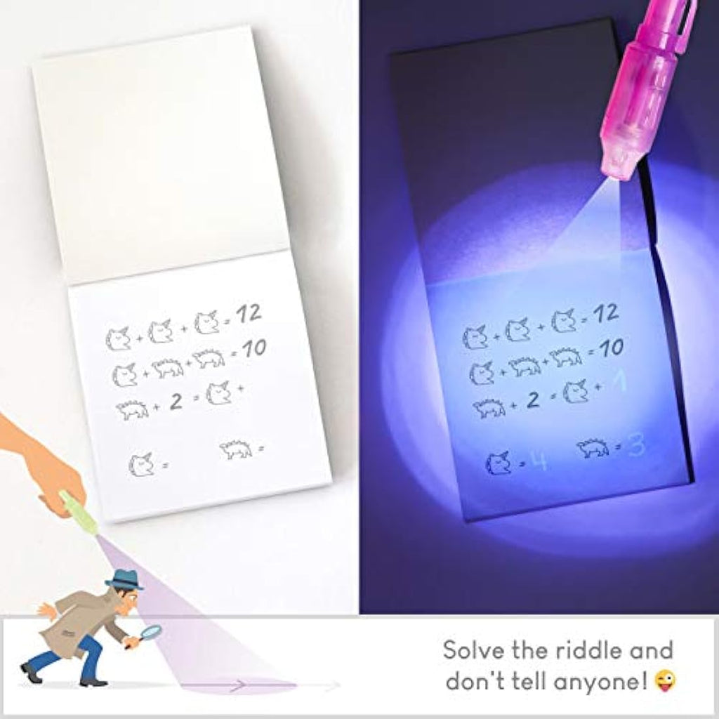 BONNYCO Invisible Ink Pen and Notebook Set - 32 Pack Spy Party Bag Fillers