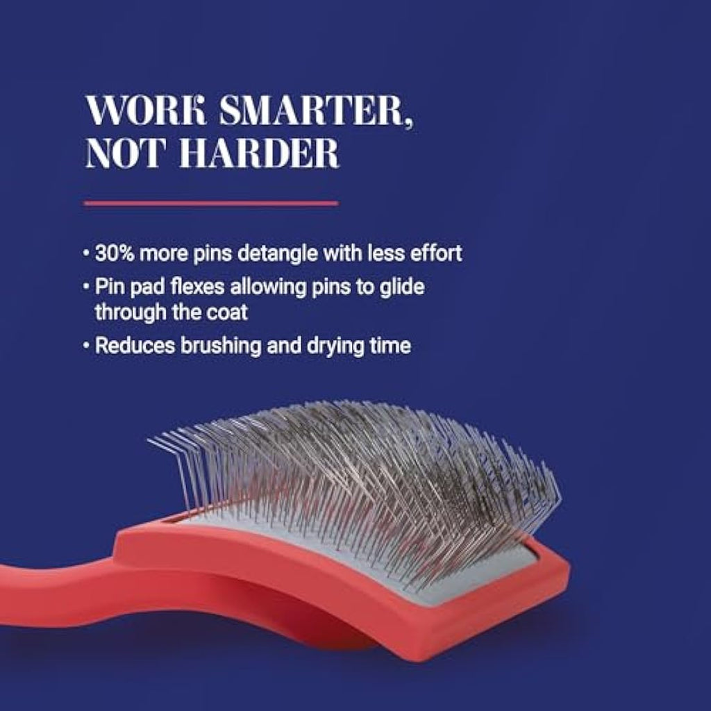 Chris Christensen Big G Slicker Brush – Large Coral Dog Grooming Tool