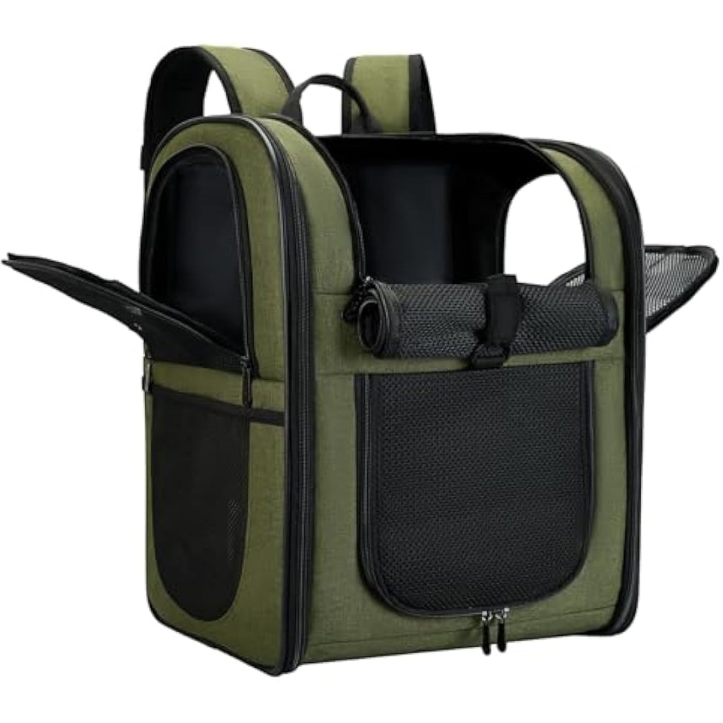 Apollo Walker Pet Carrier – Breathable Mesh Backpack for Hiking, Green