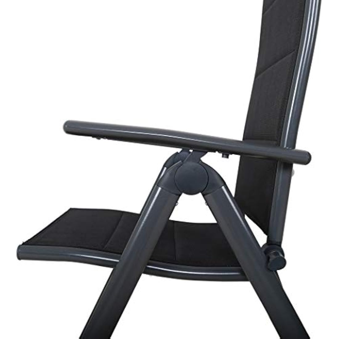 Chicreat High-Back Folding Garden Chair – Dark Grey Aluminium