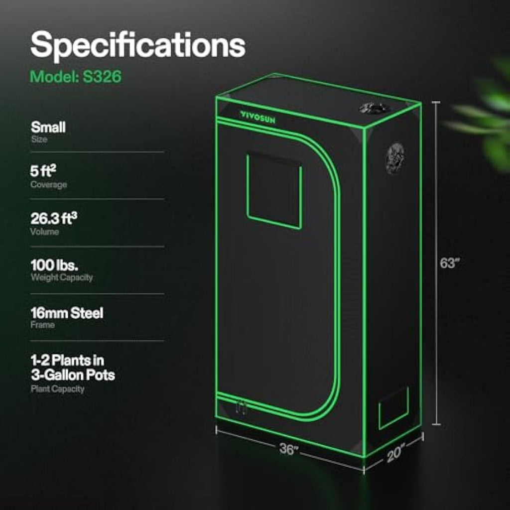 VIVOSUN 90x50x160cm Mylar Grow Tent | Reflective Hydroponic Indoor Tent
