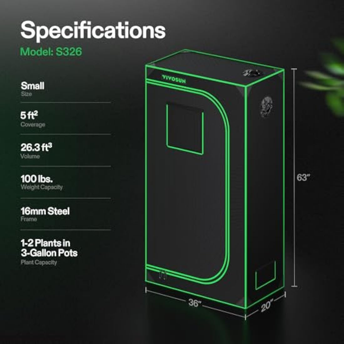 VIVOSUN 90x50x160cm Mylar Grow Tent | Reflective Hydroponic Indoor Tent