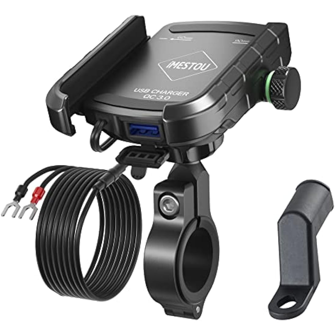 iMESTOU Aluminum Motorcycle Phone Mount with USB Charger | 4.0-6.8" Devices