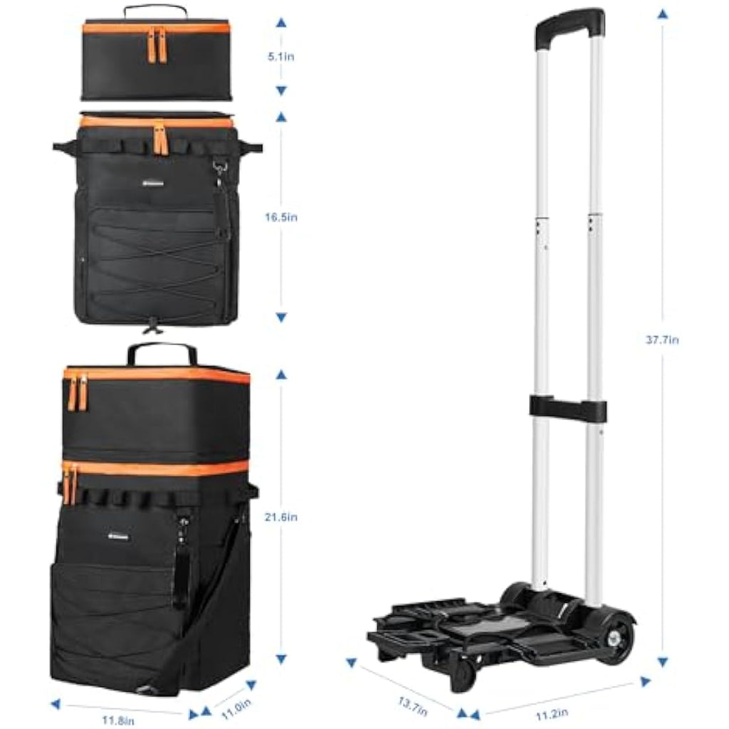 Odoland Rolling Cooler Bag with Wheels – Insulated 72-Can Leakproof Trolley