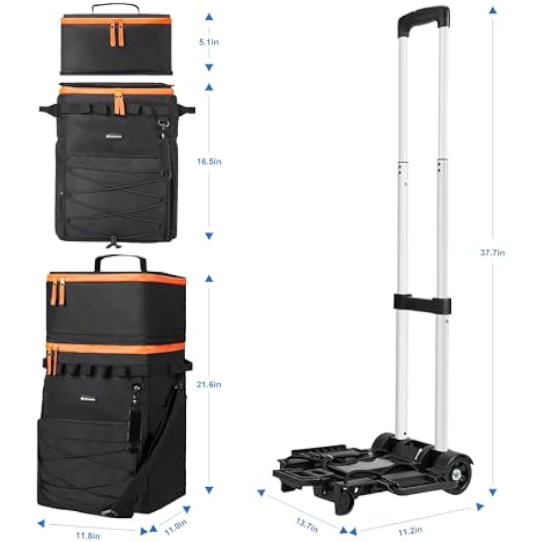Odoland Rolling Cooler Bag with Wheels – Insulated 72-Can Leakproof Trolley
