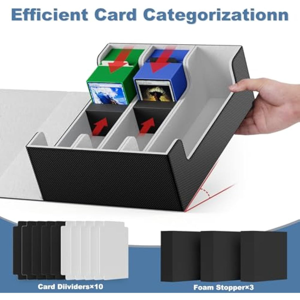Mlikero Leather Trading Card Deck Case | 1800+ Card Storage Box for MTG