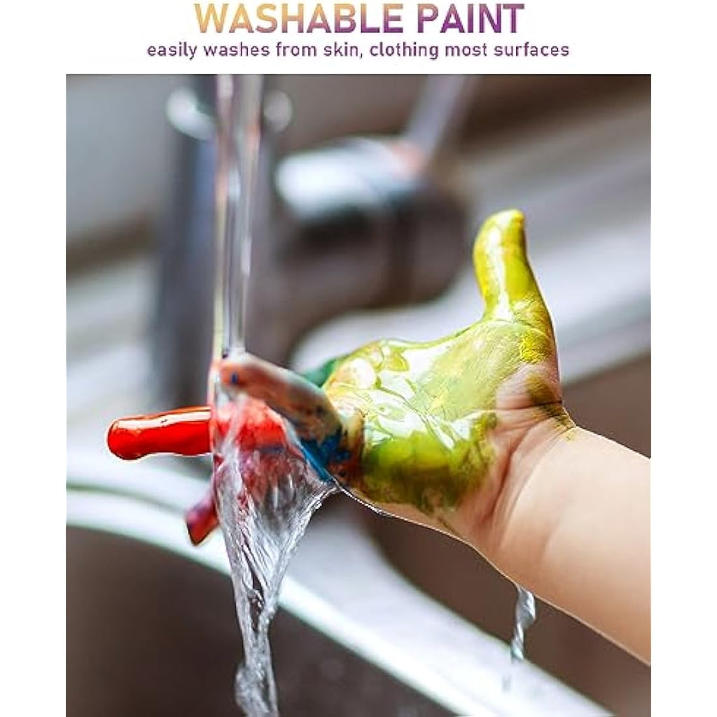 Nicpro Washable Kids Paint Set – 14 Colors Non-Toxic Tempera Bulk Paint