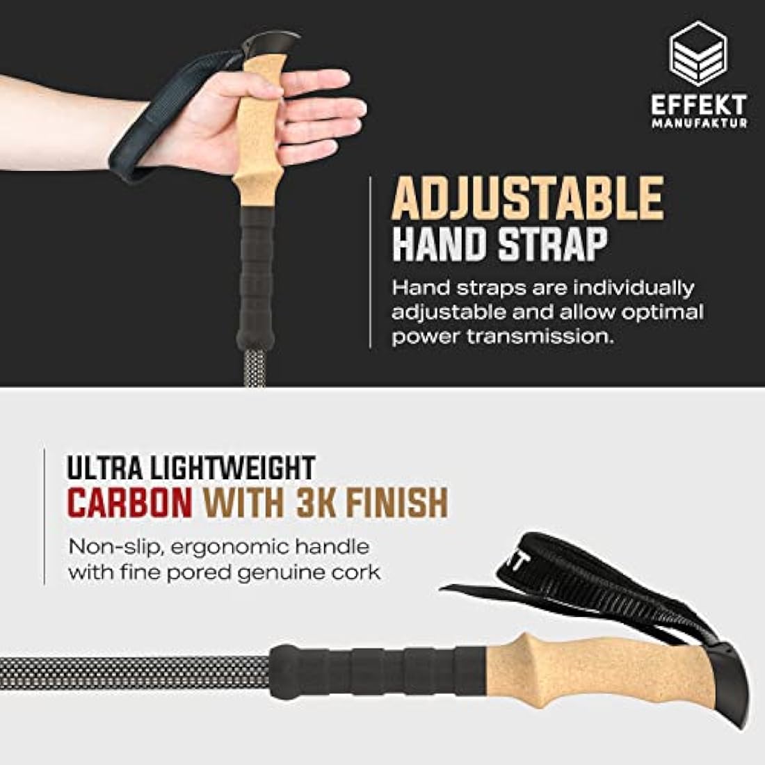 Carbon Fibre Trekking Poles – Lightweight Collapsible Sticks