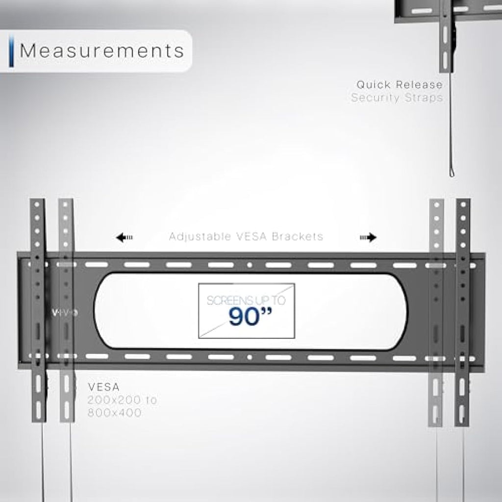 VIVO Heavy Duty TV Wall Mount | Fixed Low Profile for 43-90 inch Screens