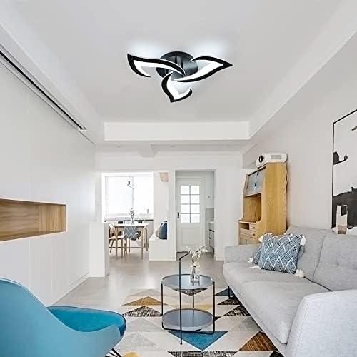 Modern Flower LED Ceiling Light – 36W Cool White 6500K Black
