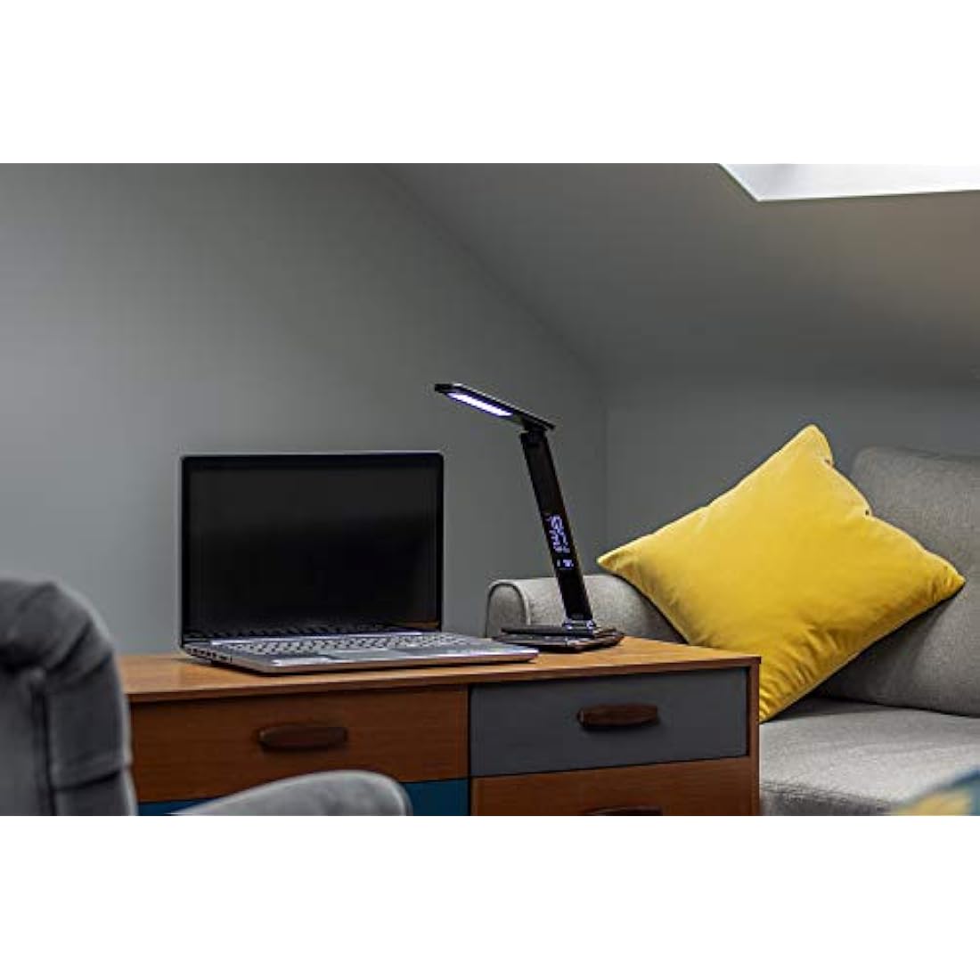 Groov-e Ares LED Desk Lamp with Wireless Charger, Alarm Clock & Calendar