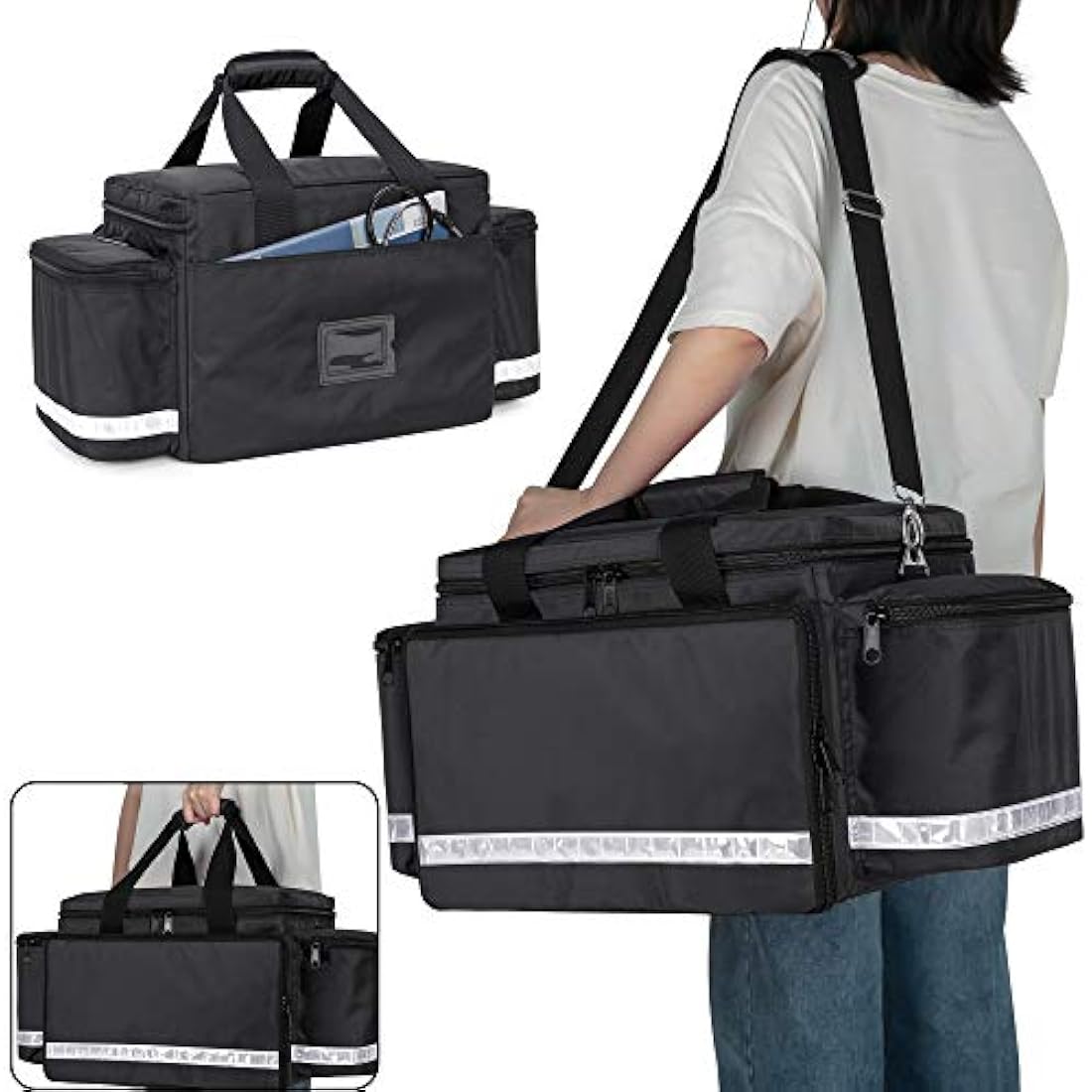 Trunab Large Emergency Trauma Bag | Professional EMT Medical Bag, Black