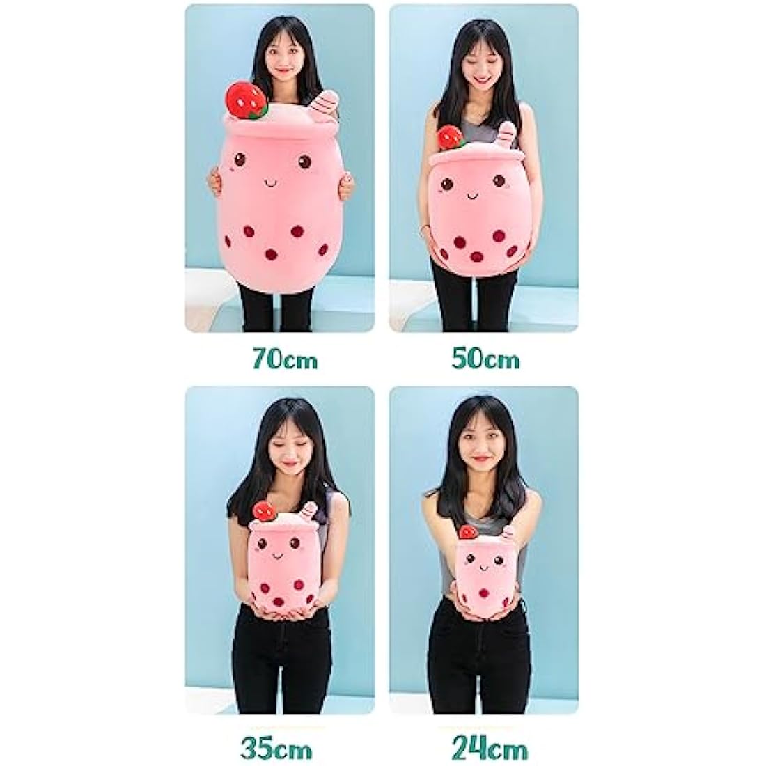 Bubble Tea Boba Plush Stuffed Animal – Pink 35cm