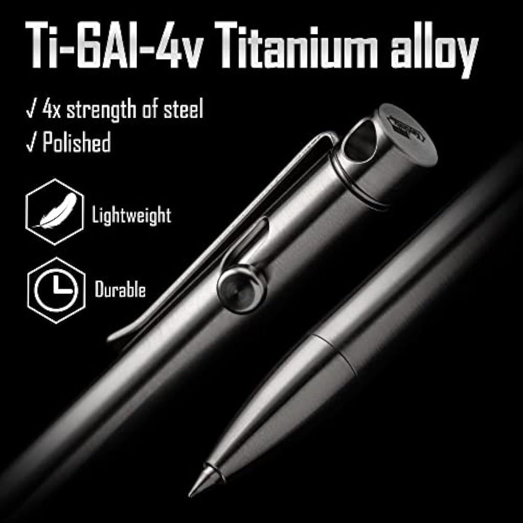 KeyUnity KP01 Titanium EDC Ballpoint Pen – Retractable Pocket Pen