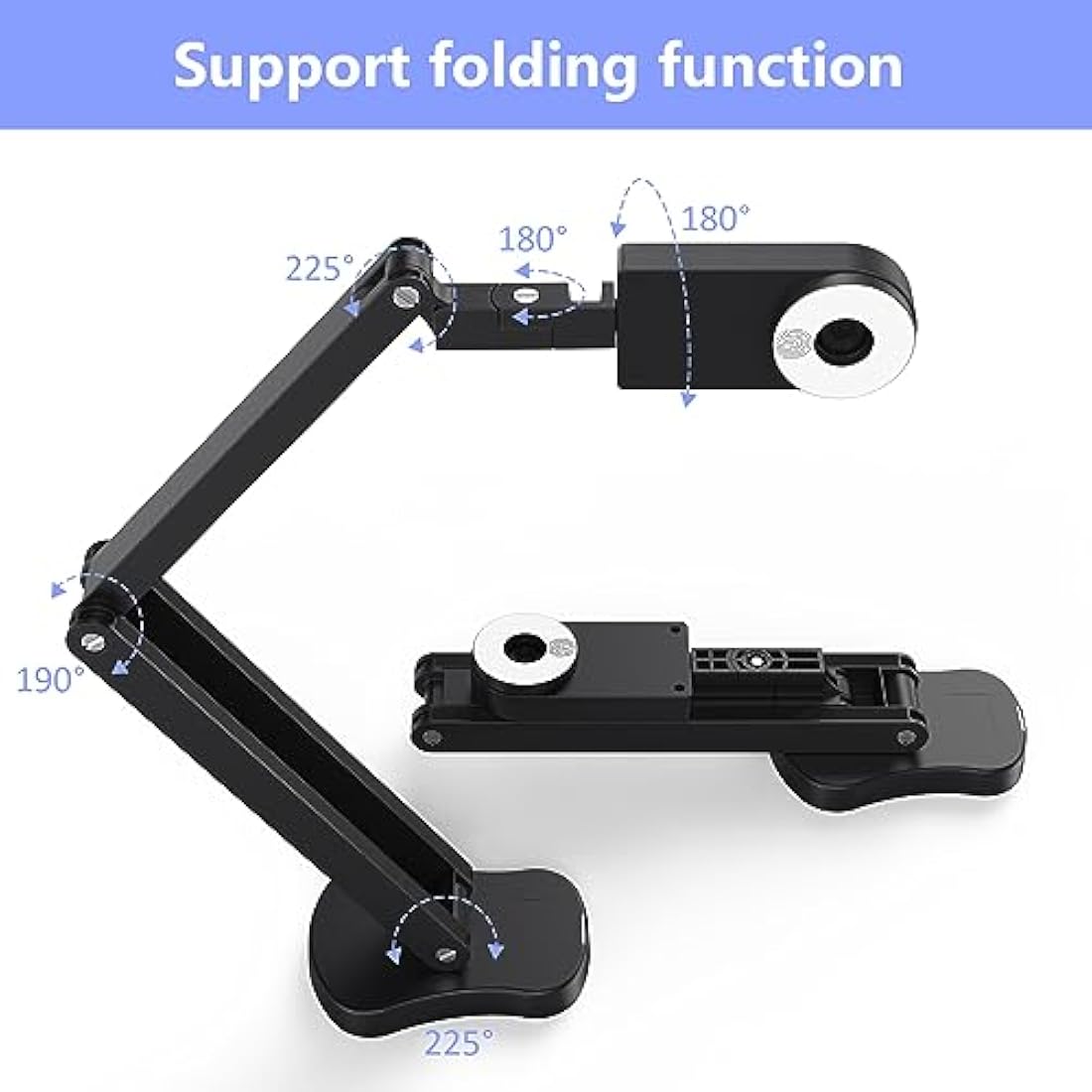 THUSTAND 8MP Document Camera – 4K USB Visualiser with LED Light & Mic