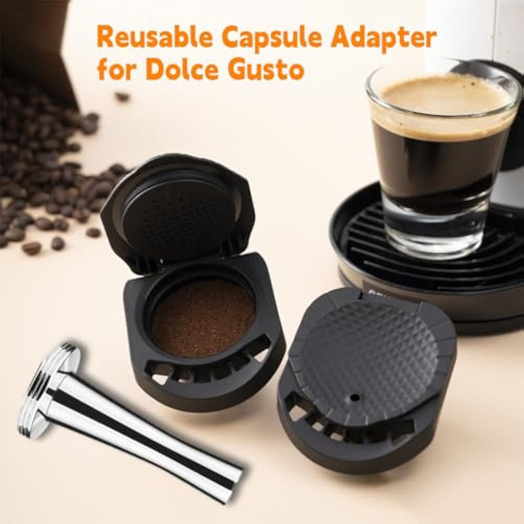 FOVNOT Reusable Coffee Capsule Adapter for Dolce Gusto with 41mm Tamper