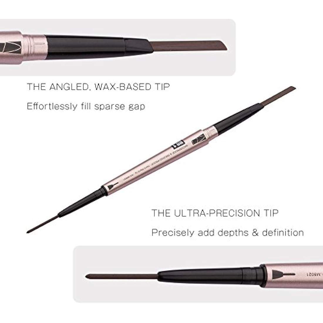 HeyBeauty Double Ended Eyebrow Pencil - Waterproof Brow Pen, Dark Brown